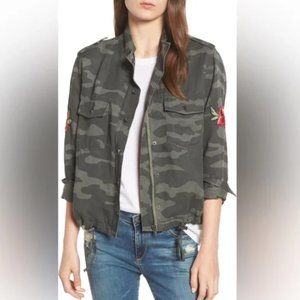 Rails - Collins Military Jacket - Camo with Rose Patches - Size Medium